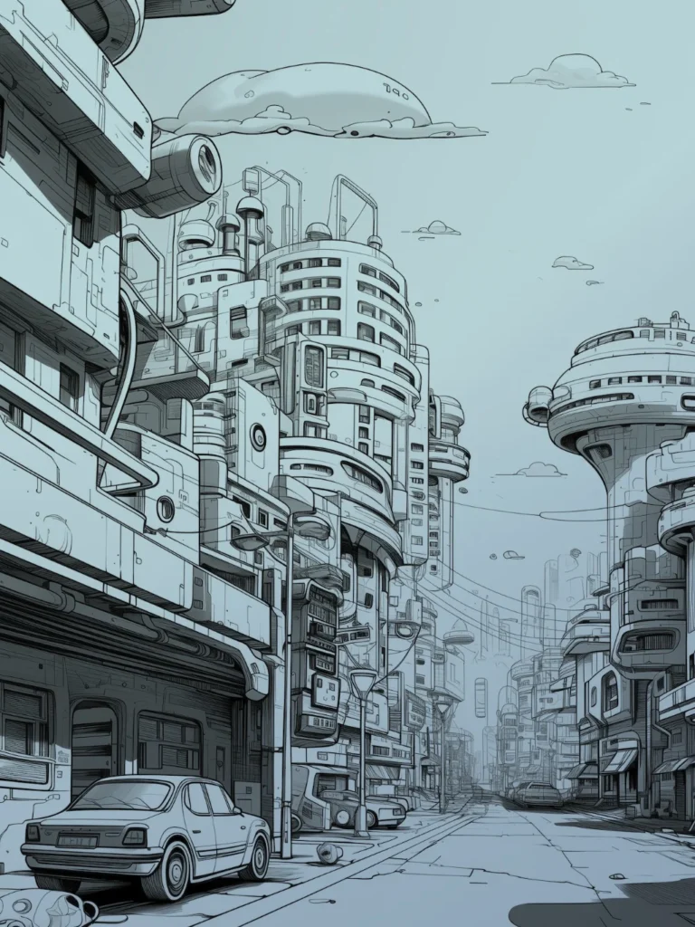 Futuristic city scape