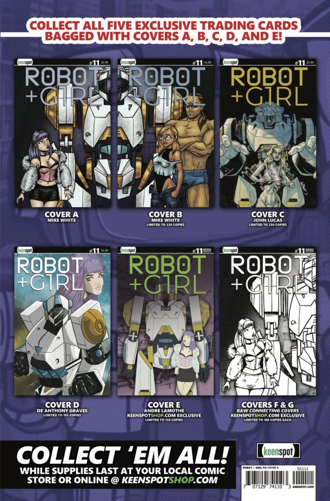 6 Variations of Robot+Girl Issue 11 Covers