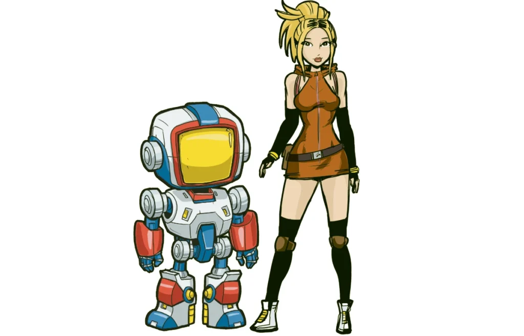 A.R.R.A. and Mari standing side-by-side